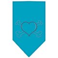 Unconditional Love Heart Crossbone Rhinestone Bandana Turquoise Large UN802699